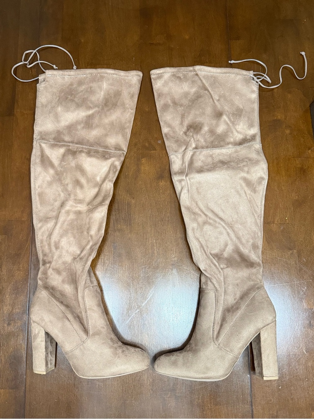 Charlotte Russe Elisa Taupe Over The Knee Boots Size 10W